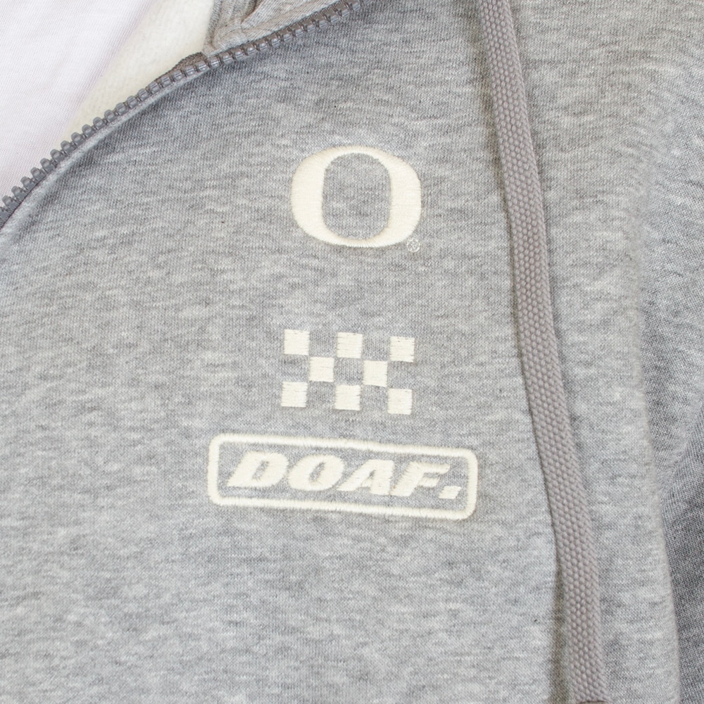 Classic Oregon O, Nike, Grey, Full Zip, Cotton Blend, Men, Unisex, Ducks of a Feather, DoaF, Hoodie, Sweatshirt, 994420